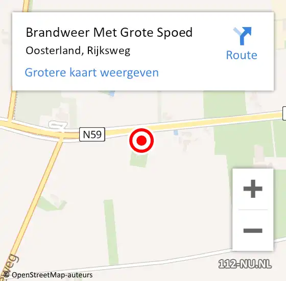 Locatie op kaart van de 112 melding: Brandweer Met Grote Spoed Naar Oosterland, Rijksweg op 6 juni 2016 14:03
