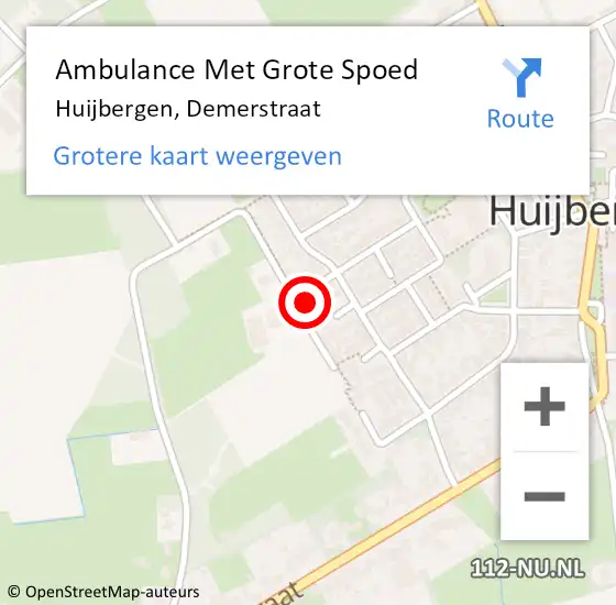 Locatie op kaart van de 112 melding: Ambulance Met Grote Spoed Naar Huijbergen, Demerstraat op 7 juni 2016 00:13