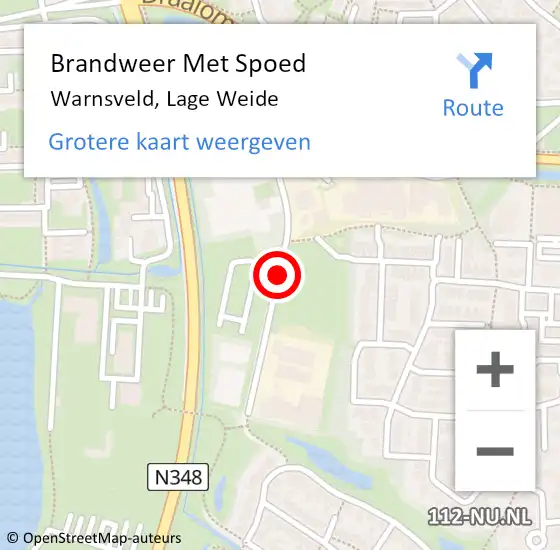 Locatie op kaart van de 112 melding: Brandweer Met Spoed Naar Warnsveld, Lage Weide op 7 juni 2016 09:17