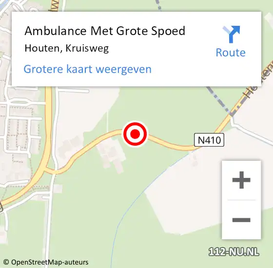 Locatie op kaart van de 112 melding: Ambulance Met Grote Spoed Naar Houten, Kruisweg op 7 juni 2016 12:16