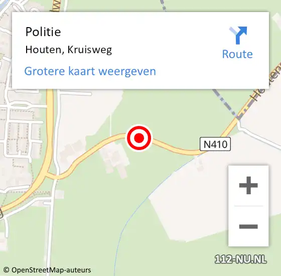 Locatie op kaart van de 112 melding: Politie Houten, Kruisweg op 7 juni 2016 12:43