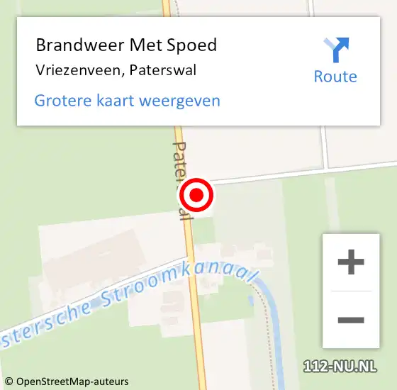Locatie op kaart van de 112 melding: Brandweer Met Spoed Naar Vriezenveen, Paterswal op 9 juni 2016 05:17