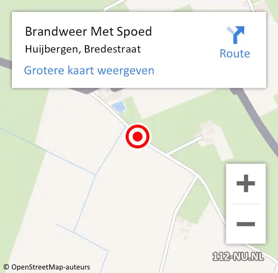 Locatie op kaart van de 112 melding: Brandweer Met Spoed Naar Huijbergen, Bredestraat op 9 juni 2016 08:41