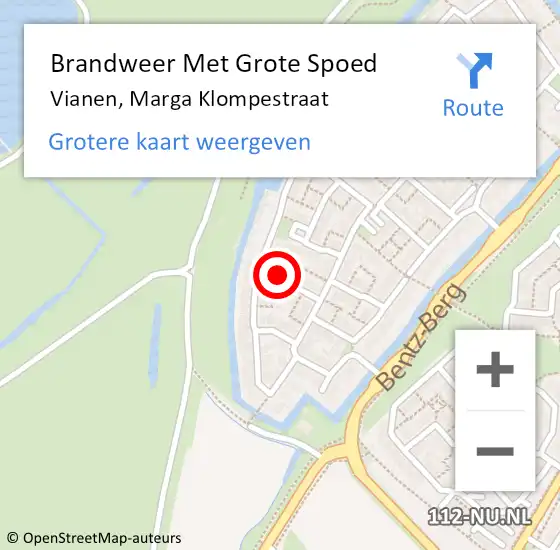Locatie op kaart van de 112 melding: Brandweer Met Grote Spoed Naar Vianen, Marga Klompestraat op 17 december 2013 16:50