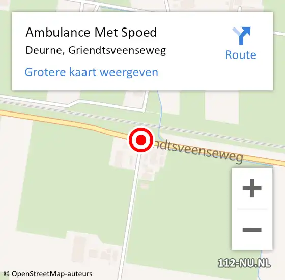 Locatie op kaart van de 112 melding: Ambulance Met Spoed Naar Deurne, Griendtsveenseweg op 9 juni 2016 18:04