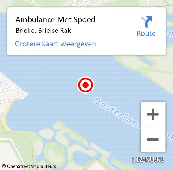 Locatie op kaart van de 112 melding: Ambulance Met Spoed Naar Brielle, Blankenburgse Rak op 10 juni 2016 05:54