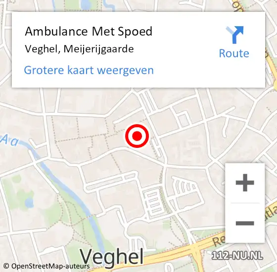 Locatie op kaart van de 112 melding: Ambulance Met Spoed Naar Veghel, Meijerijgaarde op 10 juni 2016 17:50
