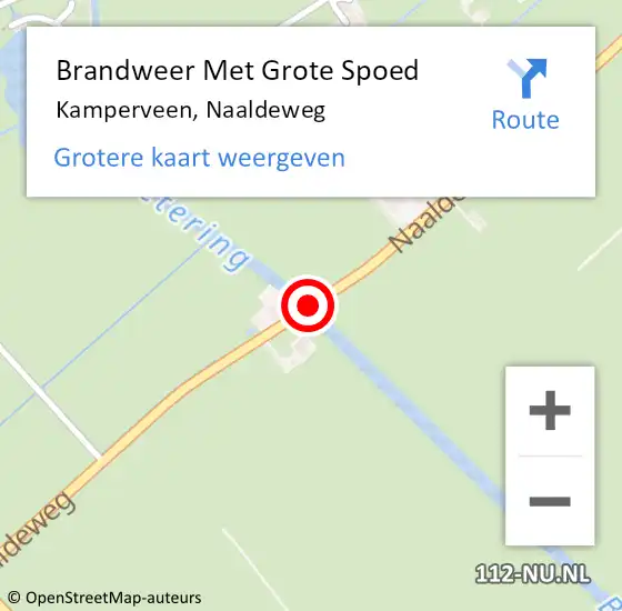 Locatie op kaart van de 112 melding: Brandweer Met Grote Spoed Naar Kamperveen, Naaldeweg op 11 juni 2016 21:36