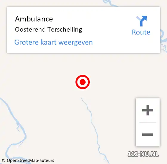 Locatie op kaart van de 112 melding: Ambulance Oosterend Terschelling op 14 juni 2016 11:36
