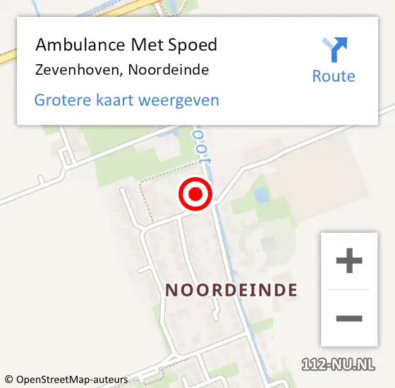 Locatie op kaart van de 112 melding: Ambulance Met Spoed Naar Zevenhoven, Noordeinde op 15 juni 2016 09:09