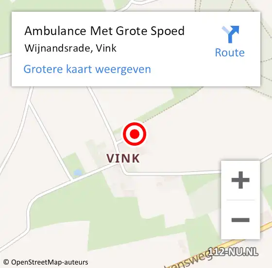 Locatie op kaart van de 112 melding: Ambulance Met Grote Spoed Naar Wijnandsrade, Vink op 18 december 2013 11:57