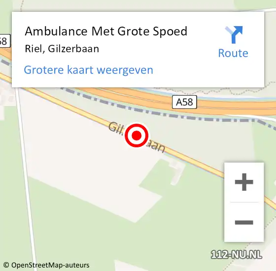 Locatie op kaart van de 112 melding: Ambulance Met Grote Spoed Naar Riel, Gilzerbaan op 17 juni 2016 00:43