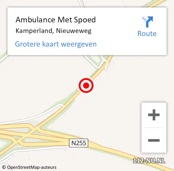 Locatie op kaart van de 112 melding: Ambulance Met Spoed Naar Kamperland, Nieuweweg op 17 juni 2016 16:46