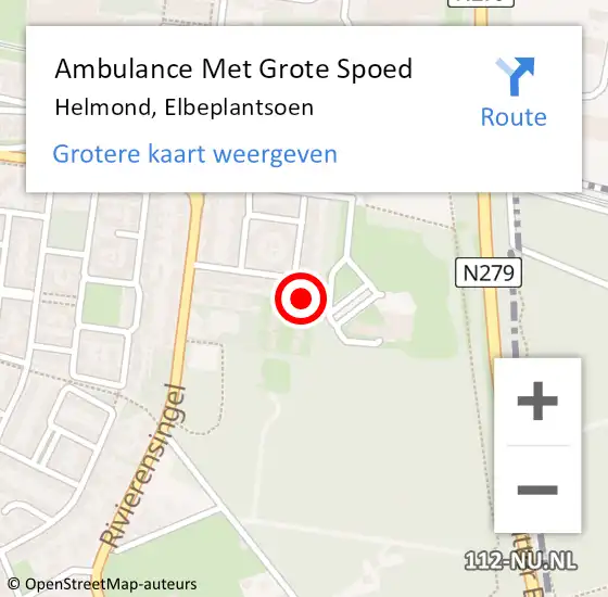 Locatie op kaart van de 112 melding: Ambulance Met Grote Spoed Naar Helmond, Elbeplantsoen op 18 juni 2016 05:49