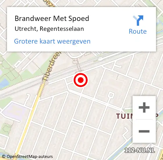 Locatie op kaart van de 112 melding: Brandweer Met Spoed Naar Utrecht, Regentesselaan op 18 juni 2016 12:09