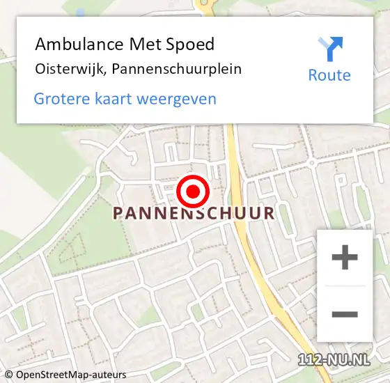 Locatie op kaart van de 112 melding: Ambulance Met Spoed Naar Oisterwijk, Pannenschuurplein op 18 juni 2016 17:23