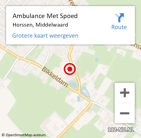 Locatie op kaart van de 112 melding: Ambulance Met Spoed Naar Horssen, Middelwaard op 19 juni 2016 10:37