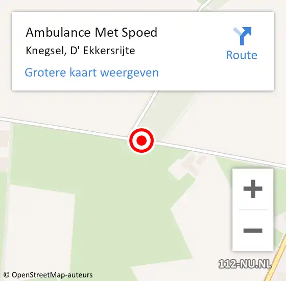 Locatie op kaart van de 112 melding: Ambulance Met Spoed Naar Knegsel, D' Ekkersrijte op 19 juni 2016 11:20
