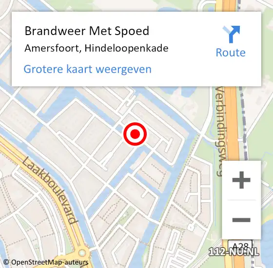Locatie op kaart van de 112 melding: Brandweer Met Spoed Naar Amersfoort, Hindeloopenkade op 20 juni 2016 20:09