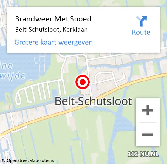 Locatie op kaart van de 112 melding: Brandweer Met Spoed Naar Belt-Schutsloot, Kerklaan op 22 juni 2016 04:59