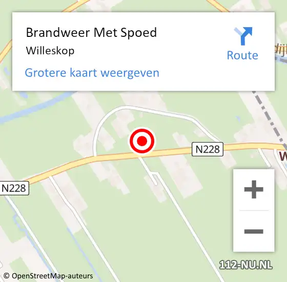 Locatie op kaart van de 112 melding: Brandweer Met Spoed Naar Willeskop op 23 juni 2016 03:31