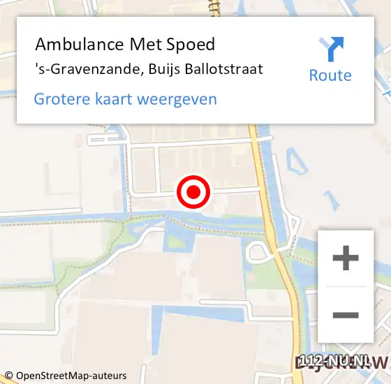 Locatie op kaart van de 112 melding: Ambulance Met Spoed Naar 's-Gravenzande, Buijs Ballotstraat op 23 juni 2016 09:23