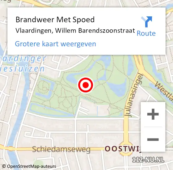Locatie op kaart van de 112 melding: Brandweer Met Spoed Naar Vlaardingen, Willem Barendszoonstraat op 23 juni 2016 09:32