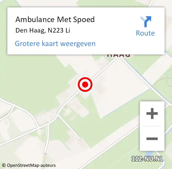 Locatie op kaart van de 112 melding: Ambulance Met Spoed Naar Den Haag, A20 L op 23 juni 2016 12:40
