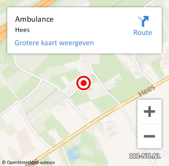Locatie op kaart van de 112 melding: Ambulance Hees op 23 juni 2016 17:14