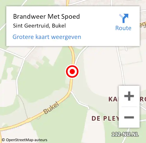 Locatie op kaart van de 112 melding: Brandweer Met Spoed Naar Sint Geertruid, Bukel op 23 juni 2016 22:15