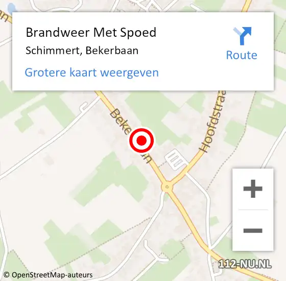 Locatie op kaart van de 112 melding: Brandweer Met Spoed Naar Schimmert, Bekerbaan op 24 juni 2016 10:08