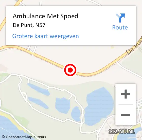 Locatie op kaart van de 112 melding: Ambulance Met Spoed Naar De Punt, N57 op 24 juni 2016 20:03
