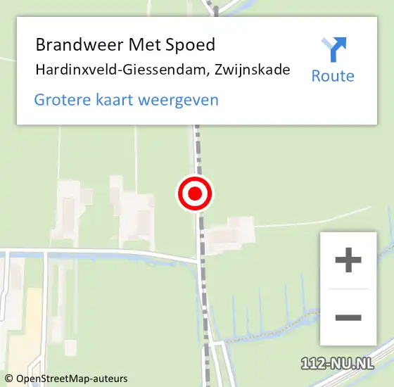 Locatie op kaart van de 112 melding: Brandweer Met Spoed Naar Hardinxveld-Giessendam, Zwijnskade op 25 juni 2016 11:00