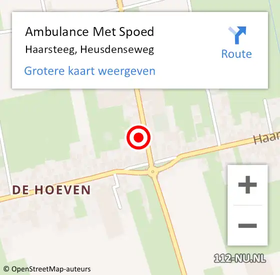 Locatie op kaart van de 112 melding: Ambulance Met Spoed Naar Haarsteeg, Heusdenseweg op 25 juni 2016 18:46