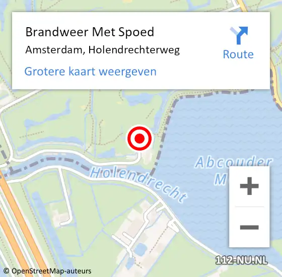 Locatie op kaart van de 112 melding: Brandweer Met Spoed Naar Amsterdam, Holendrechterweg op 26 juni 2016 10:15