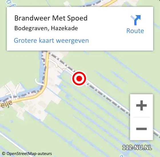 Locatie op kaart van de 112 melding: Brandweer Met Spoed Naar Zegveld, Hazekade op 26 juni 2016 17:16
