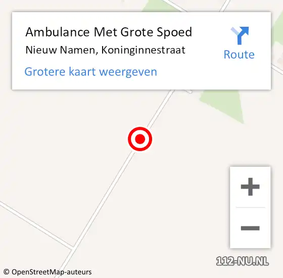 Locatie op kaart van de 112 melding: Ambulance Met Grote Spoed Naar Nieuw Namen, Koninginnestraat op 26 juni 2016 23:16