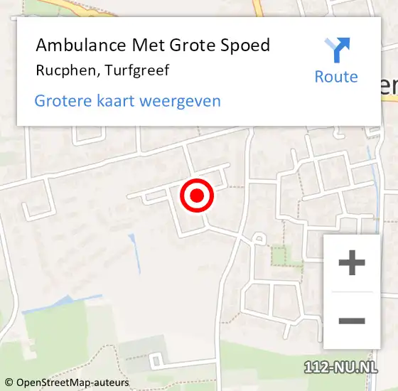 Locatie op kaart van de 112 melding: Ambulance Met Grote Spoed Naar Rucphen, Turfgreef op 27 juni 2016 16:54