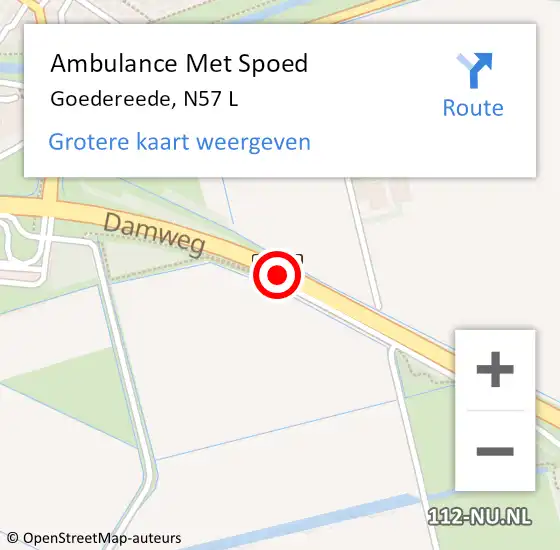 Locatie op kaart van de 112 melding: Ambulance Met Spoed Naar Goedereede, N57 L op 27 juni 2016 17:44