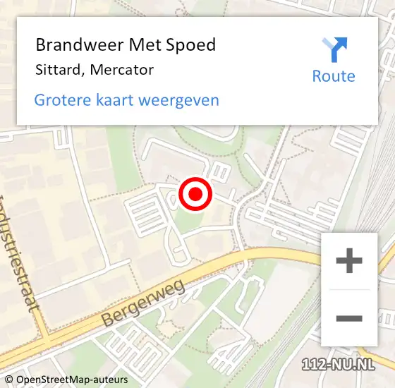 Locatie op kaart van de 112 melding: Brandweer Met Spoed Naar Sittard, Mercator op 28 juni 2016 16:01