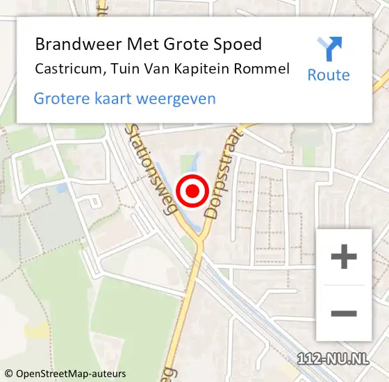 Locatie op kaart van de 112 melding: Brandweer Met Grote Spoed Naar Castricum, Tuin Van Kapitein Rommel op 19 december 2013 15:44