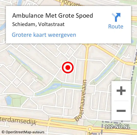 Locatie op kaart van de 112 melding: Ambulance Met Grote Spoed Naar Schiedam, Voltastraat op 28 juni 2016 20:16