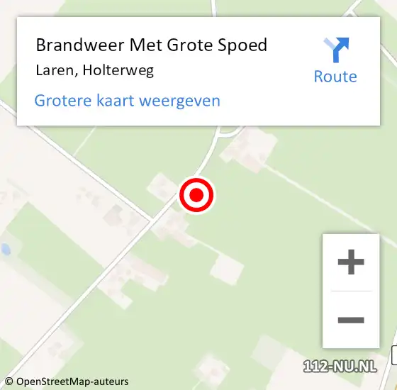 Locatie op kaart van de 112 melding: Brandweer Met Grote Spoed Naar Laren, Holterweg op 29 juni 2016 13:16