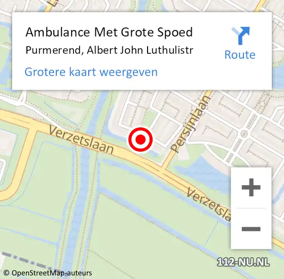 Locatie op kaart van de 112 melding: Ambulance Met Grote Spoed Naar Purmerend, Albert John Luthulistr op 30 juni 2016 18:55