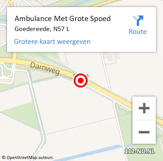 Locatie op kaart van de 112 melding: Ambulance Met Grote Spoed Naar Goedereede, N57 L op 1 juli 2016 14:17