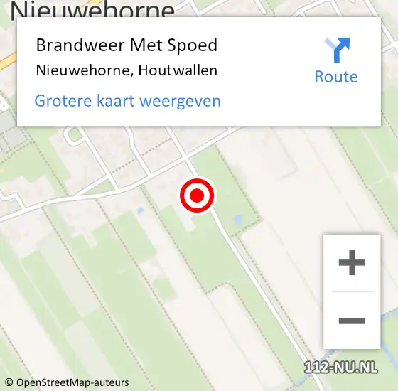 Locatie op kaart van de 112 melding: Brandweer Met Spoed Naar Nieuwehorne, Houtwallen op 2 juli 2016 16:55