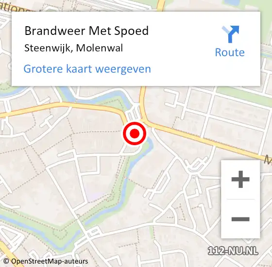 Locatie op kaart van de 112 melding: Brandweer Met Spoed Naar Steenwijk, Molenwal op 4 juli 2016 21:30
