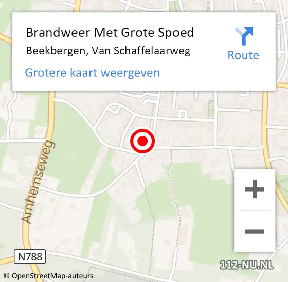 Locatie op kaart van de 112 melding: Brandweer Met Grote Spoed Naar Beekbergen, Van Schaffelaarweg op 4 juli 2016 22:16