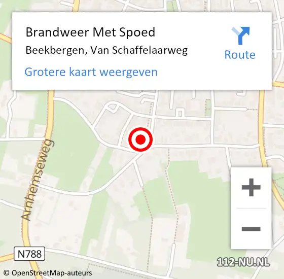 Locatie op kaart van de 112 melding: Brandweer Met Spoed Naar Beekbergen, Van Schaffelaarweg op 4 juli 2016 22:26