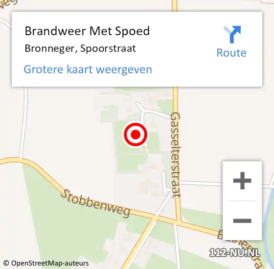 Locatie op kaart van de 112 melding: Brandweer Met Spoed Naar Bronneger, Spoorstraat op 5 juli 2016 07:41